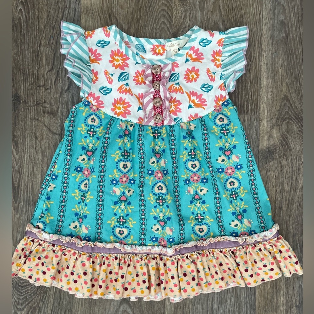 Matilda Jane Girls Tunic Top Size 6 Floral Mixed Print cottagecorekids